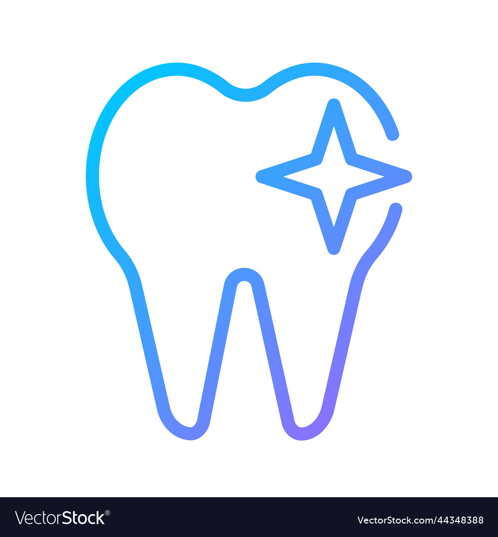 Tooth pixel perfect gradient linear icon