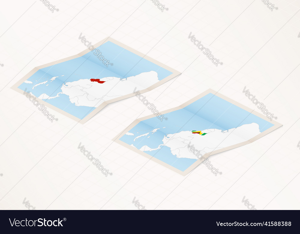 Two versions of a folded map guyana