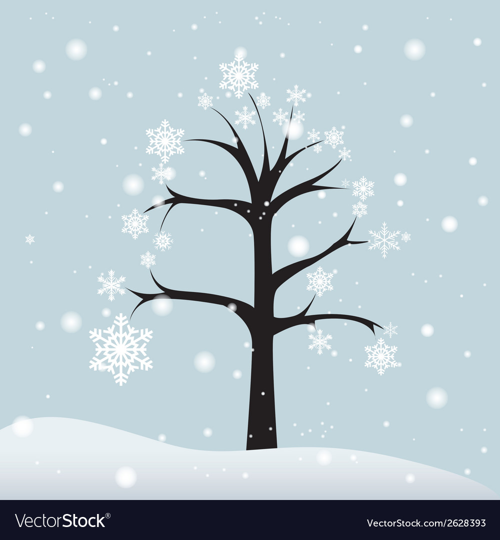 Abstract winter tree on a special background