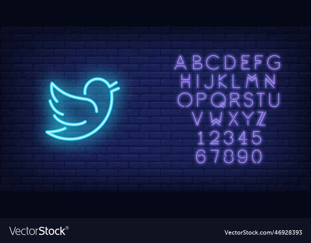 Blue bird neon sign Royalty Free Vector Image - VectorStock