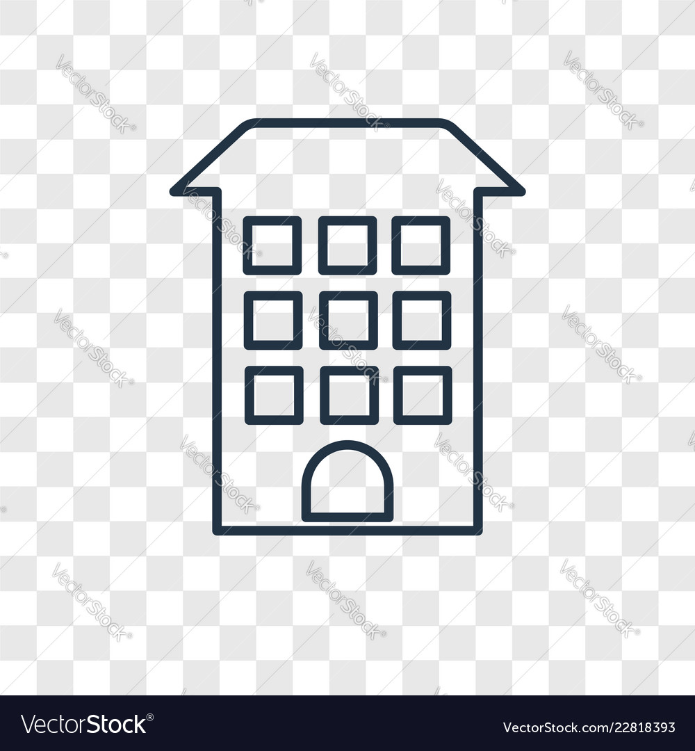 Building concept linear icon isolated vector image Building concept linear icon isolated