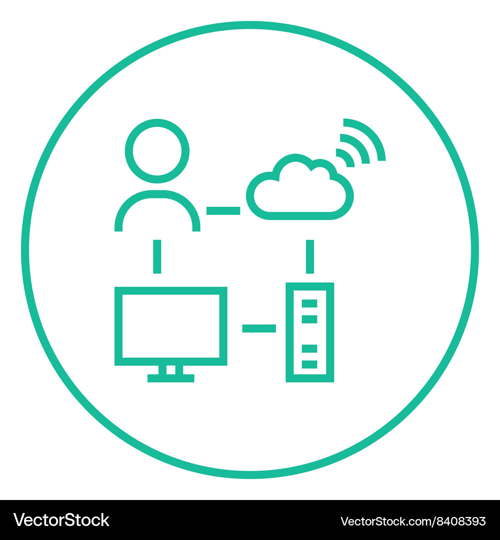 Cloud computing line icon Royalty Free Vector Image