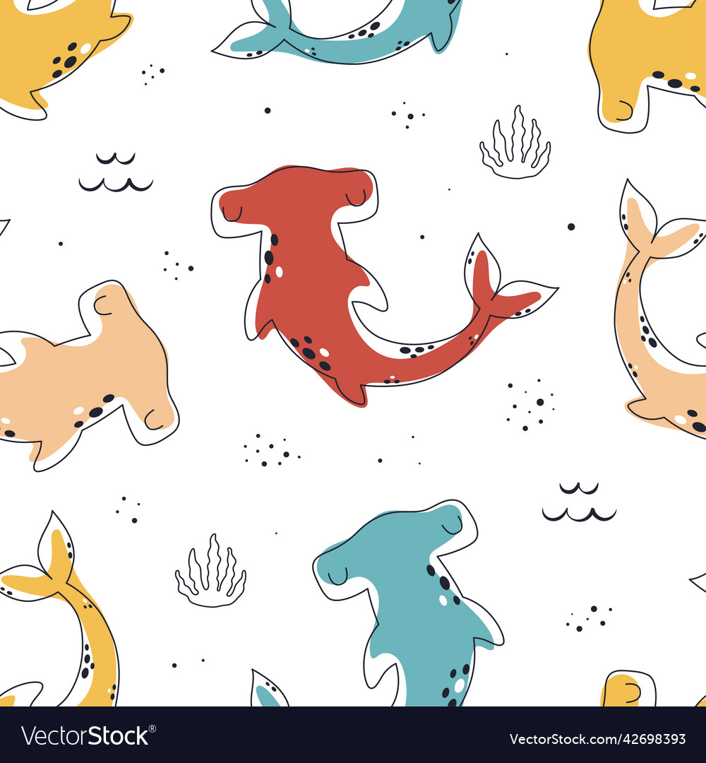Colored childish simple seamless pattern vector image Colored childish simple seamless pattern