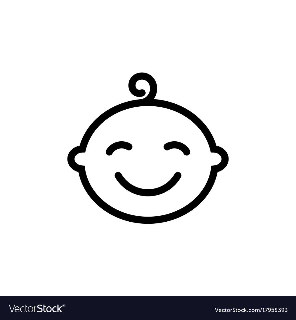 Download Cute baby face thin line icon outline symbol Vector Image