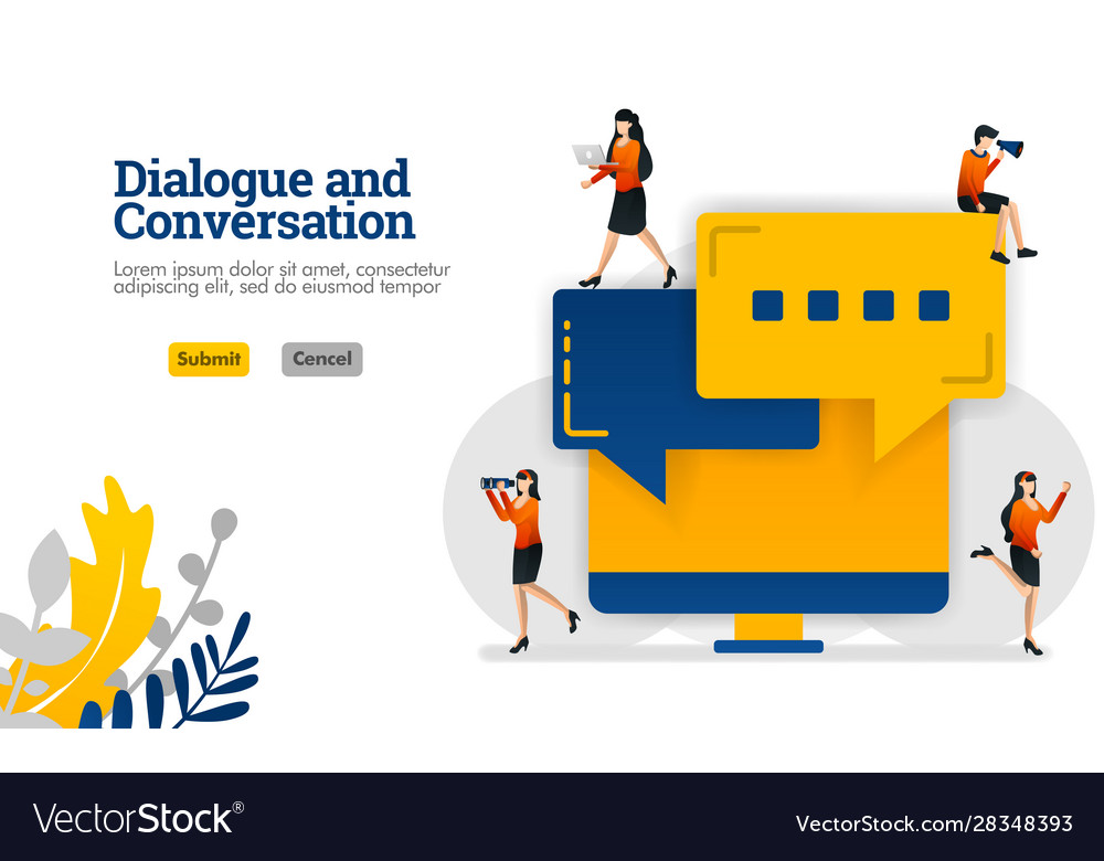 Dialogue and conversation with bubble dialog vector image Dialogue and conversation with bubble dialog