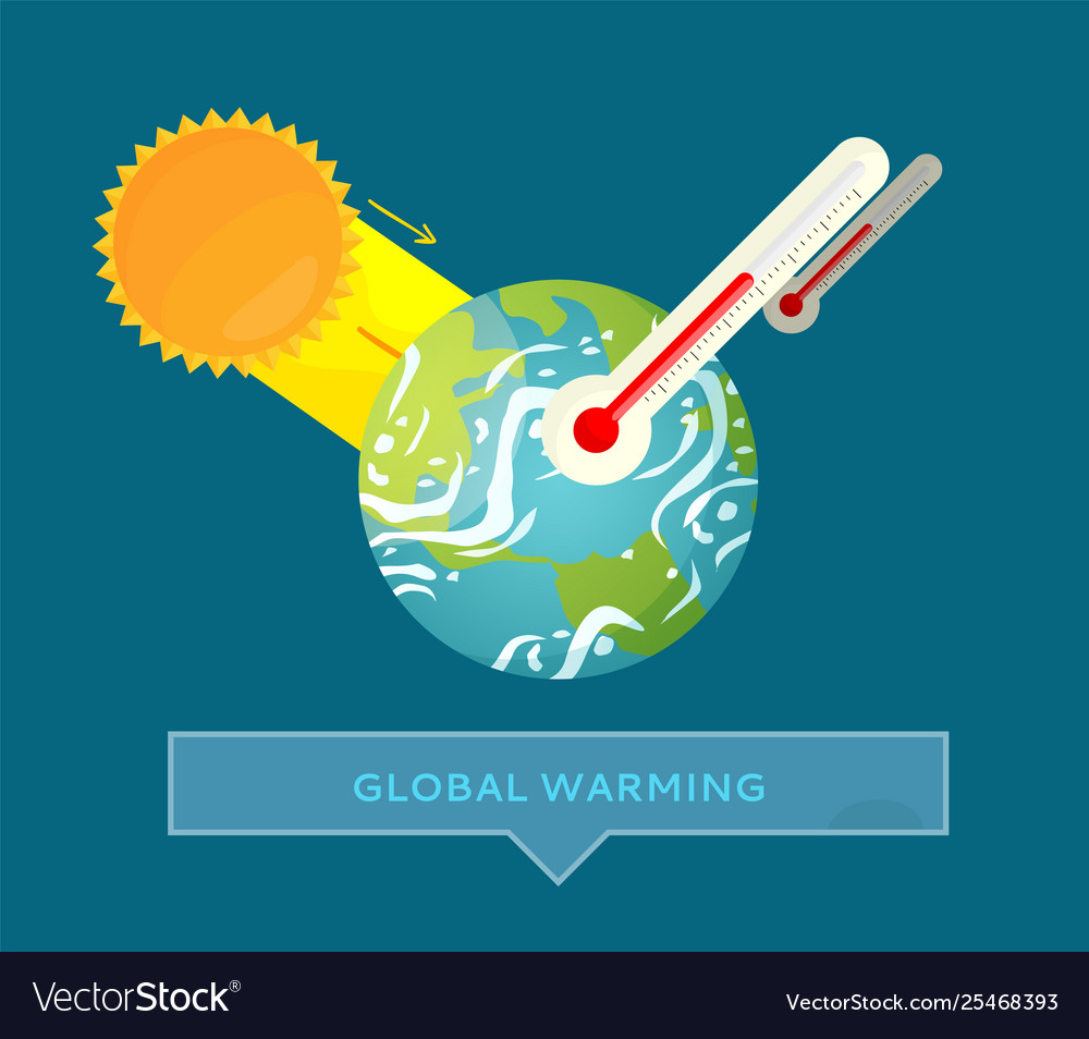 Environmental problem hot weather earth Royalty Free Vector