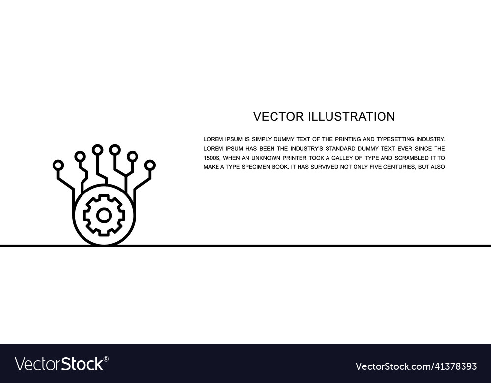 Getriebe mit Leiterplatte künstliche Intelligenz vector image Getriebe mit Leiterplatte künstliche Intelligenz