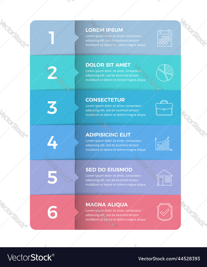 Infographic Template With 6 Steps Royalty Free Vector Image