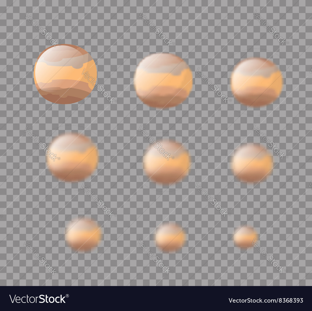 Jupiter planet isolated set