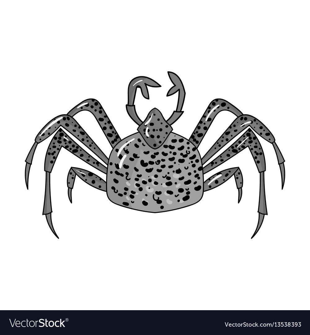 King crab icon in monochrome style isolated Vector Image