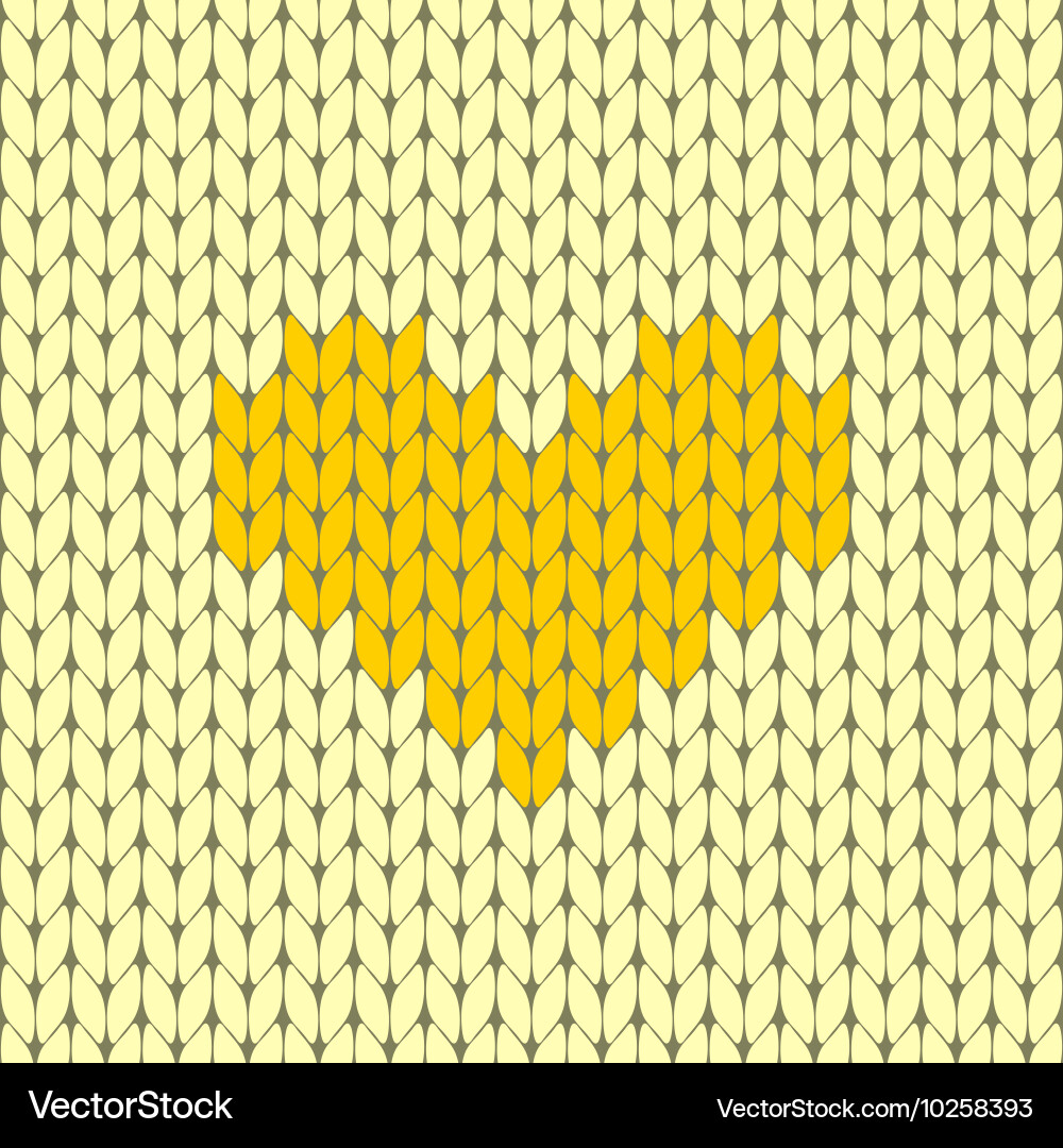 Knitted heart seamless pattern Royalty Free Vector Image