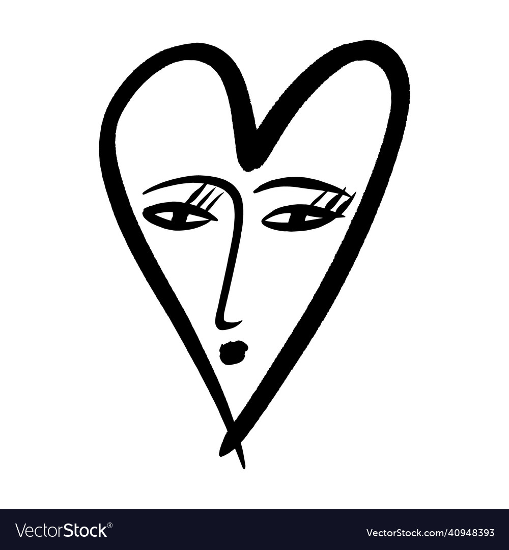 Liebe herz kindisch karikatur groovy doodle boho vector image Liebe herz kindisch karikatur groovy doodle boho
