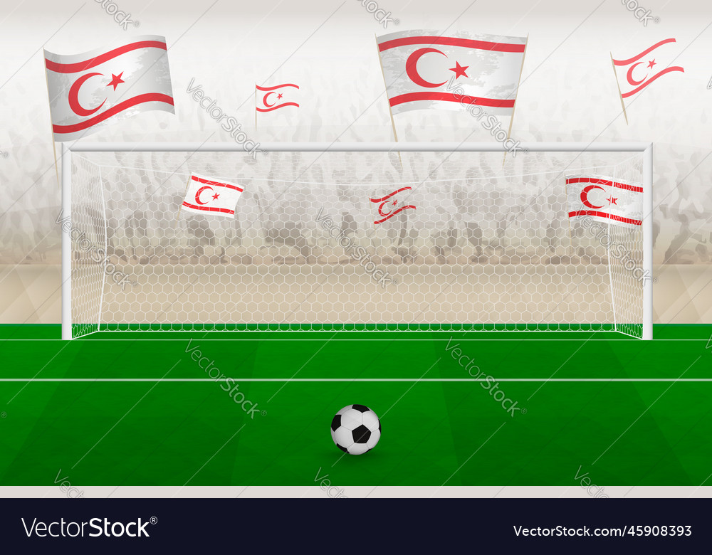 Northern cyprus football team fans with flags