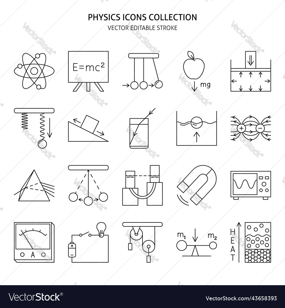 Physics Science Icon Set