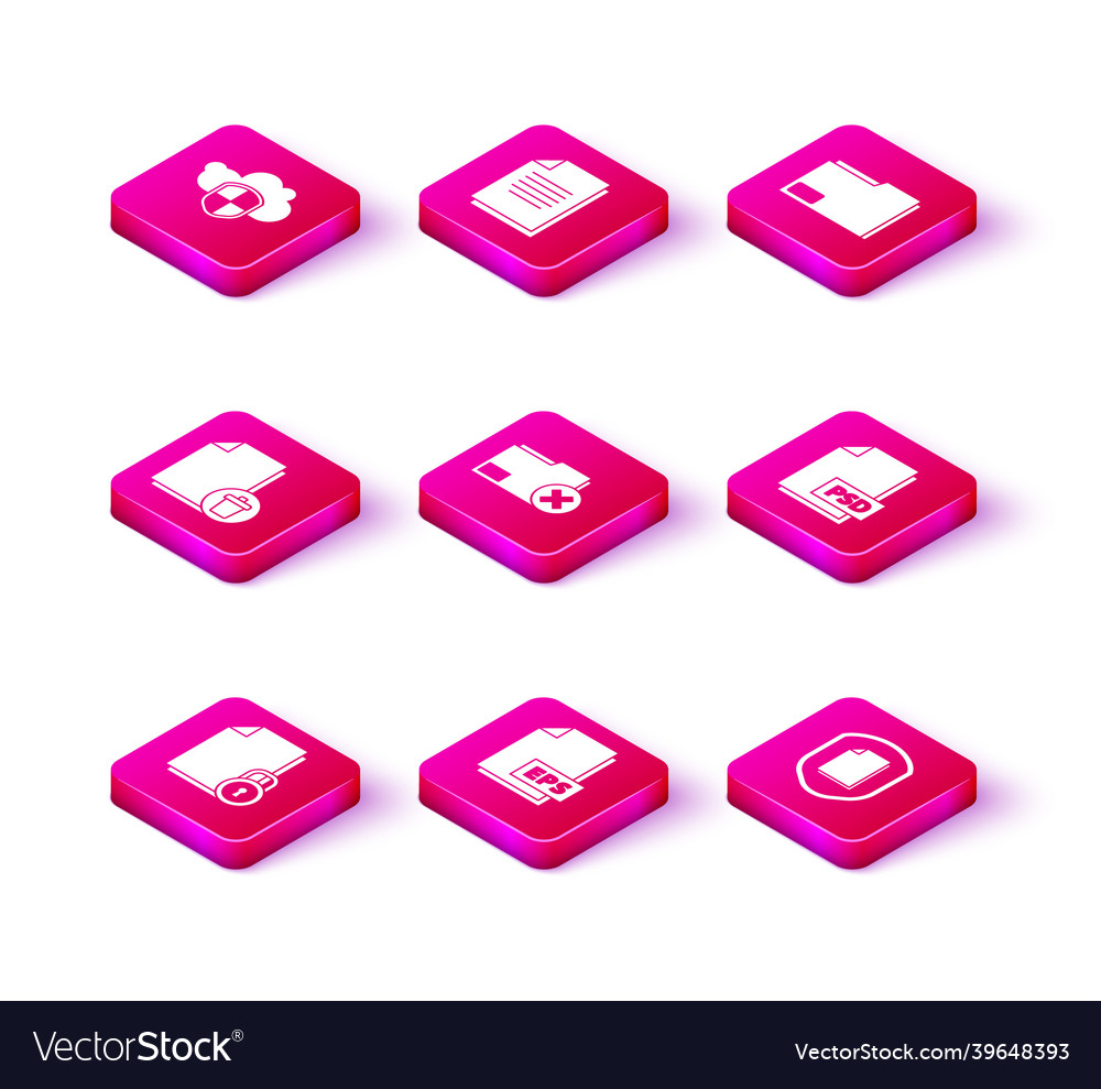 Set document and lock eps file delete vector image Set document and lock eps file delete