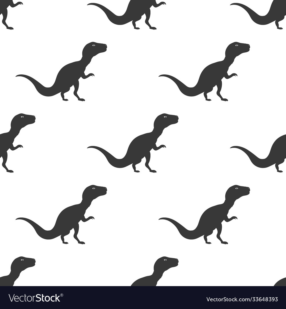 Silhouette icon dinosaurs seamless pattern