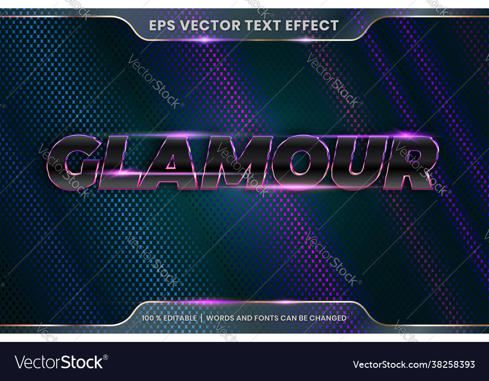 Texteffekt in 3d Glamour Worte Thema