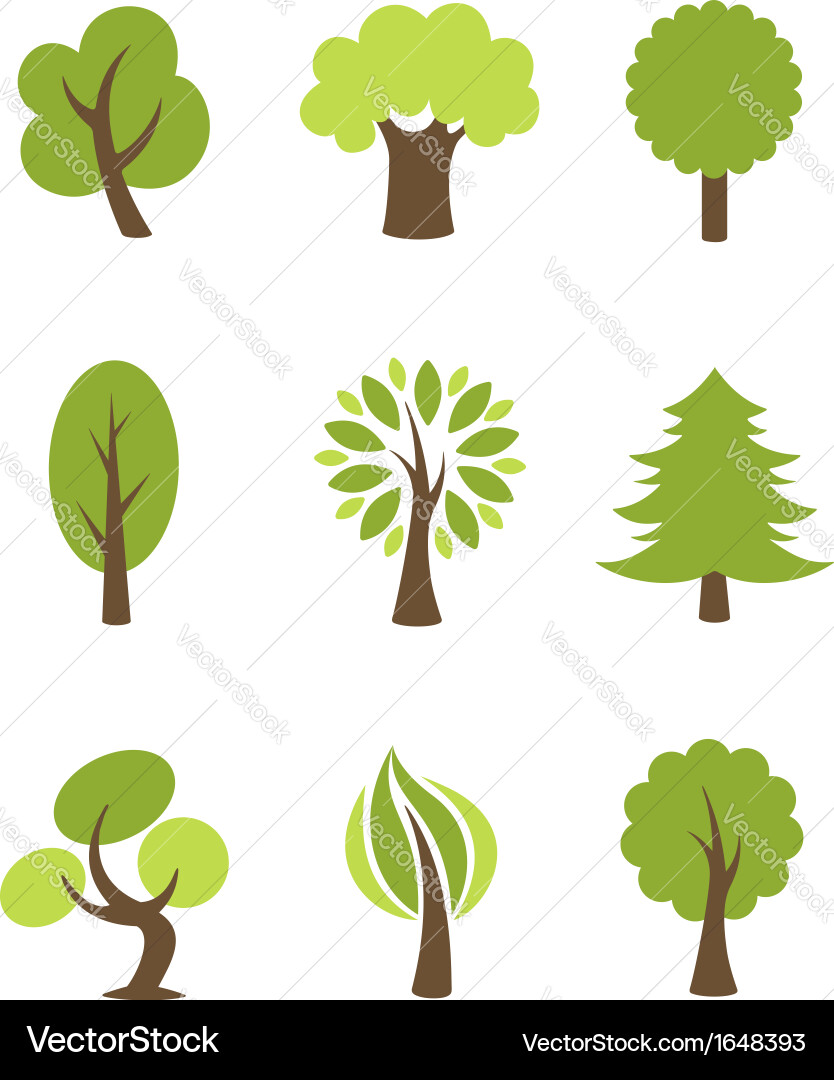 Tree icons set Royalty Free Vector Image - VectorStock