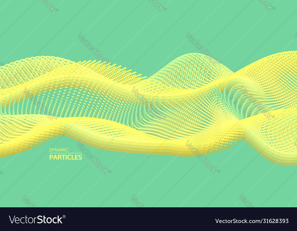 Wavy background array with dynamic particles vector image Wavy background array with dynamic particles