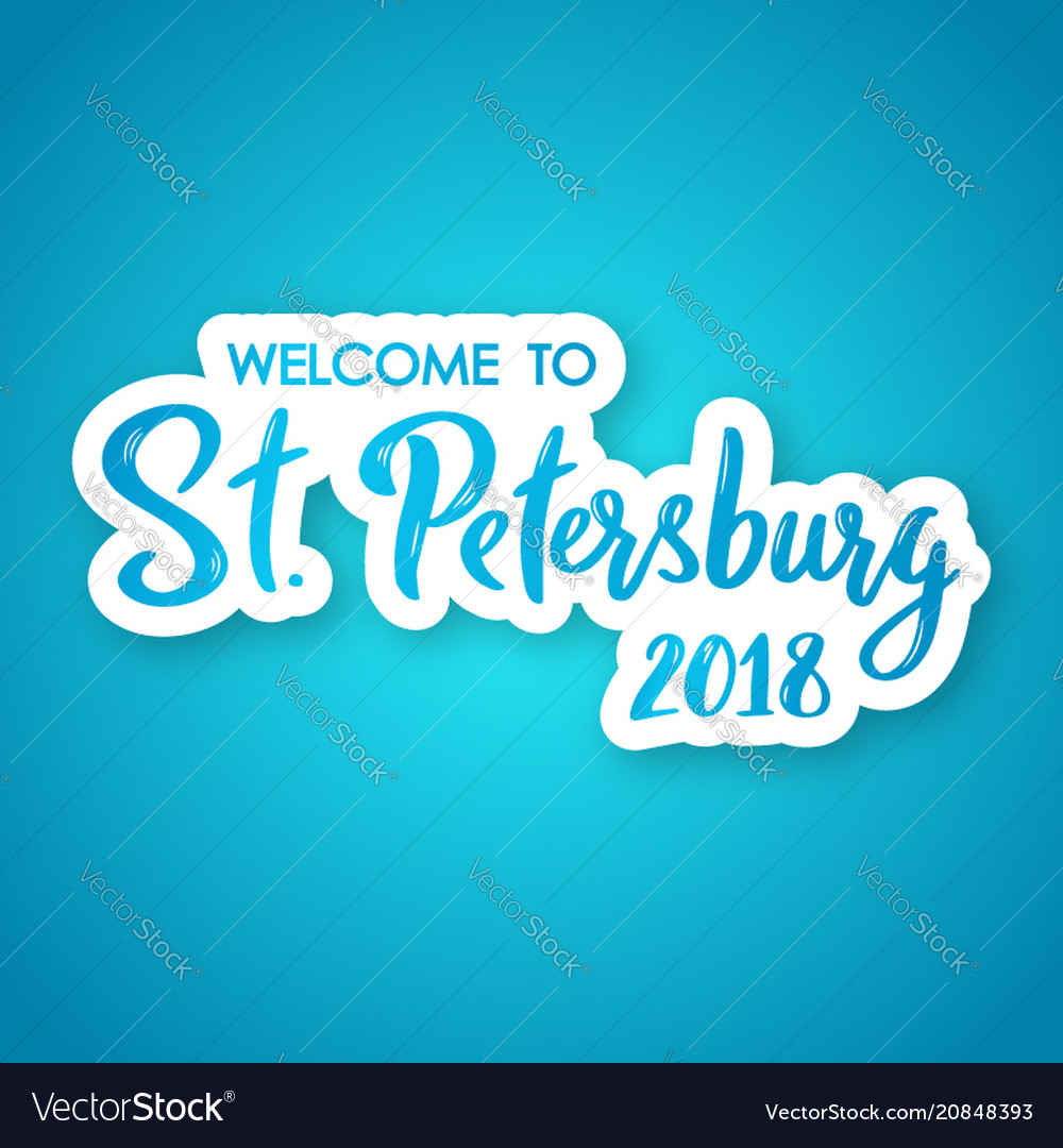 Willkommen in st petersburg 2018 hand gezeichnet vector image Willkommen in st petersburg 2018 hand gezeichnet