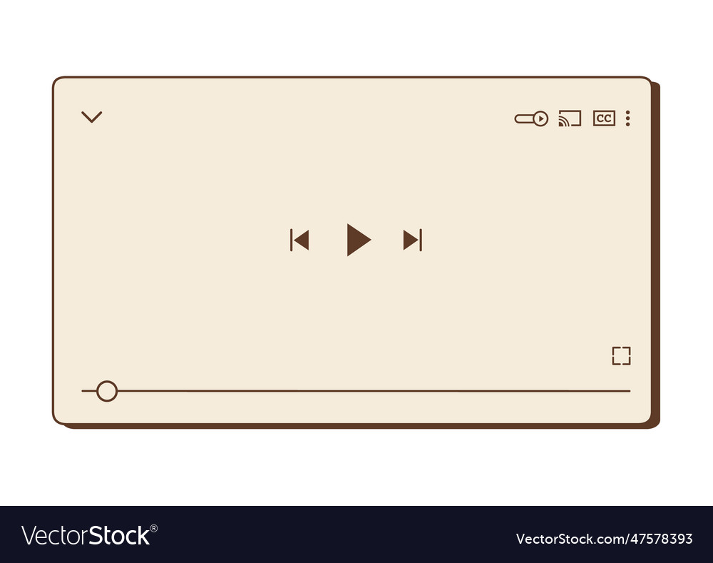 Y2k video player window nostalgic ui vector image Y2k video player window nostalgic ui