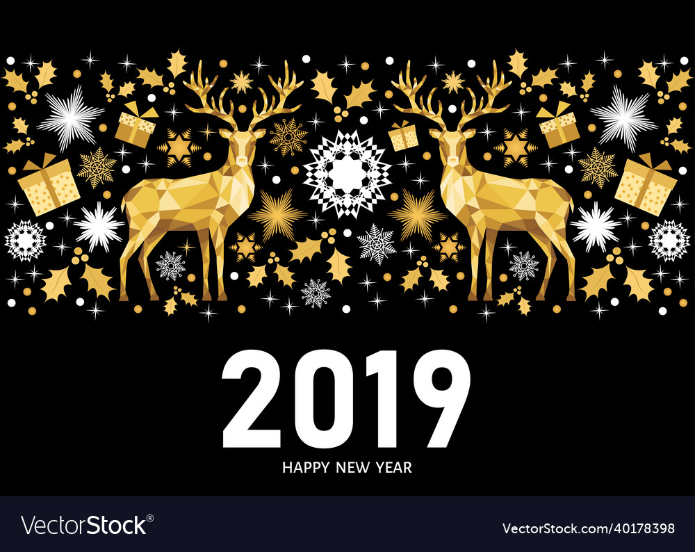 2019 new year card on black background Royalty Free Vector