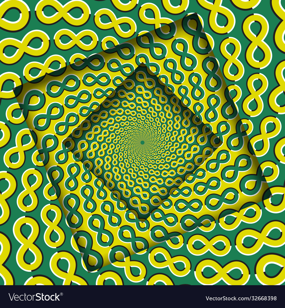 Abstract turned frames with a rotating yellow vector image Abstract turned frames with a rotating yellow