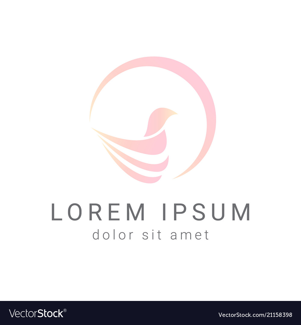 Bird minimal circle abstract logo design template vector image Bird minimal circle abstract logo design template