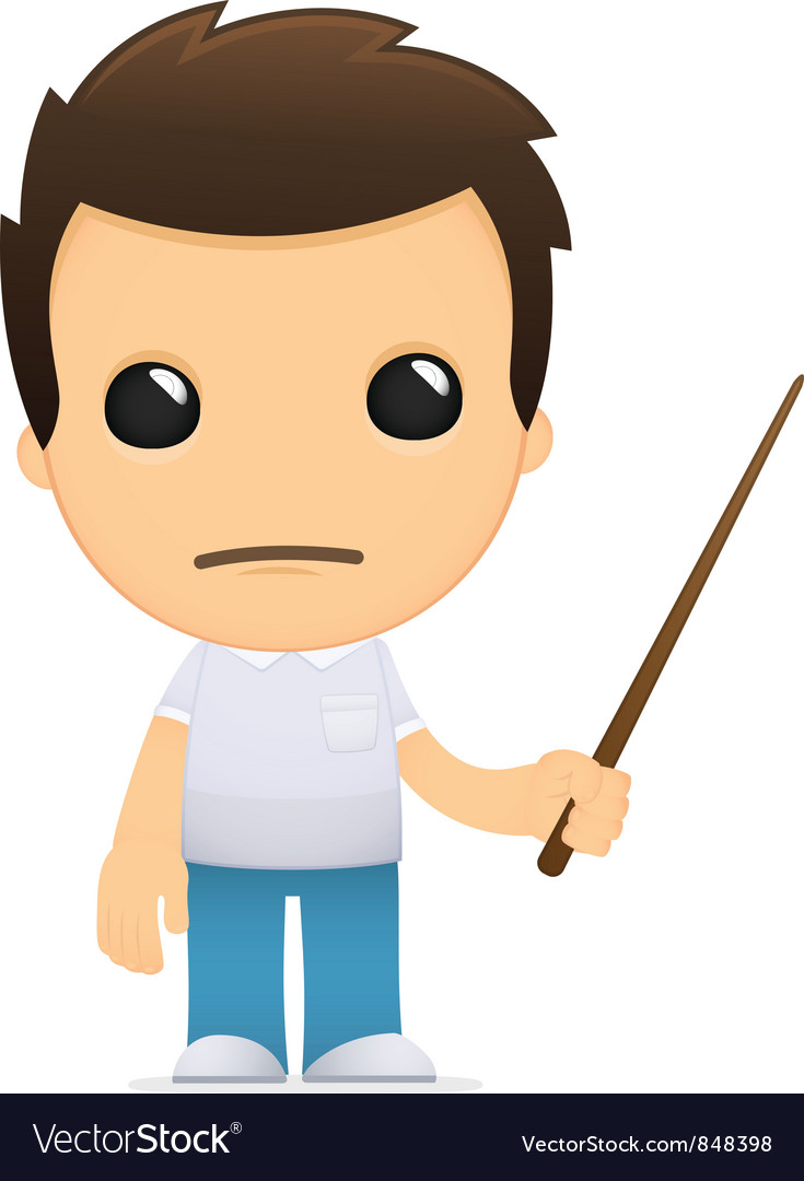 Cartoon Man with Pointer