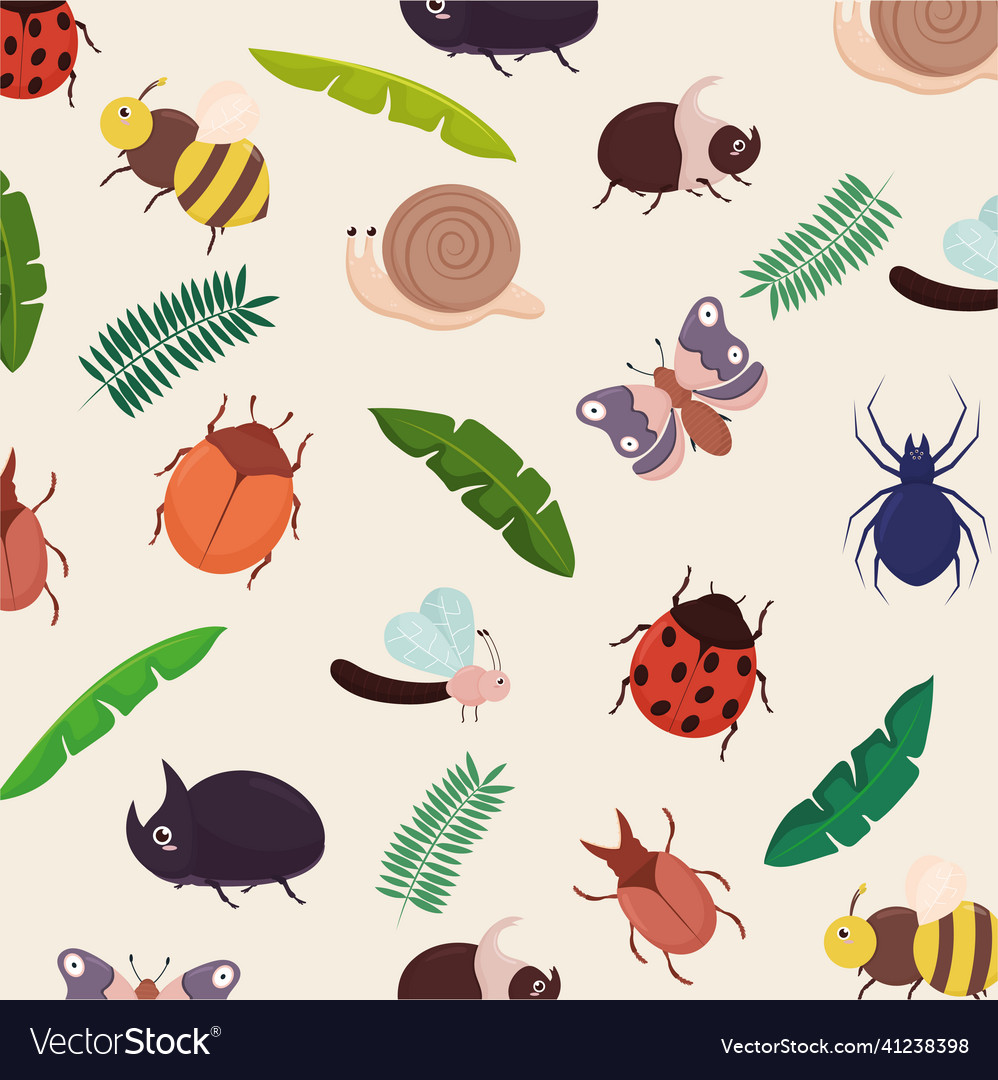 Charming Bug and Leaf Pattern