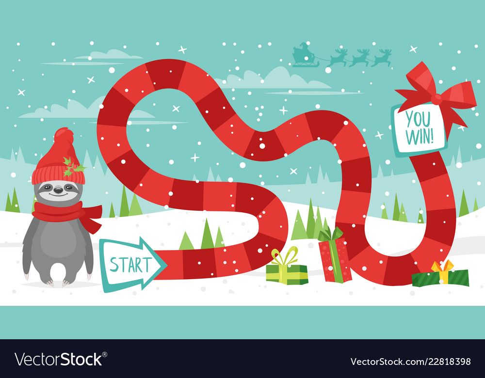 Christmas Board Game with Sloth