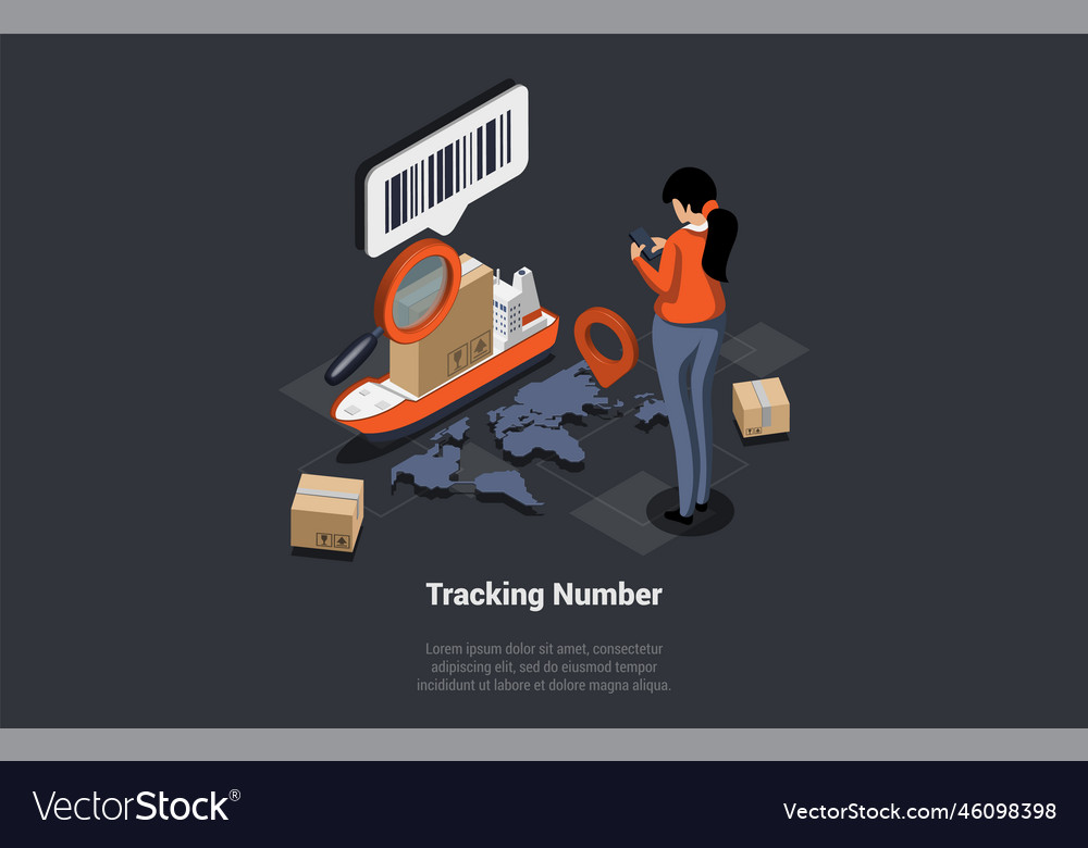 Concept of tracking number post service tracking Vector Image
