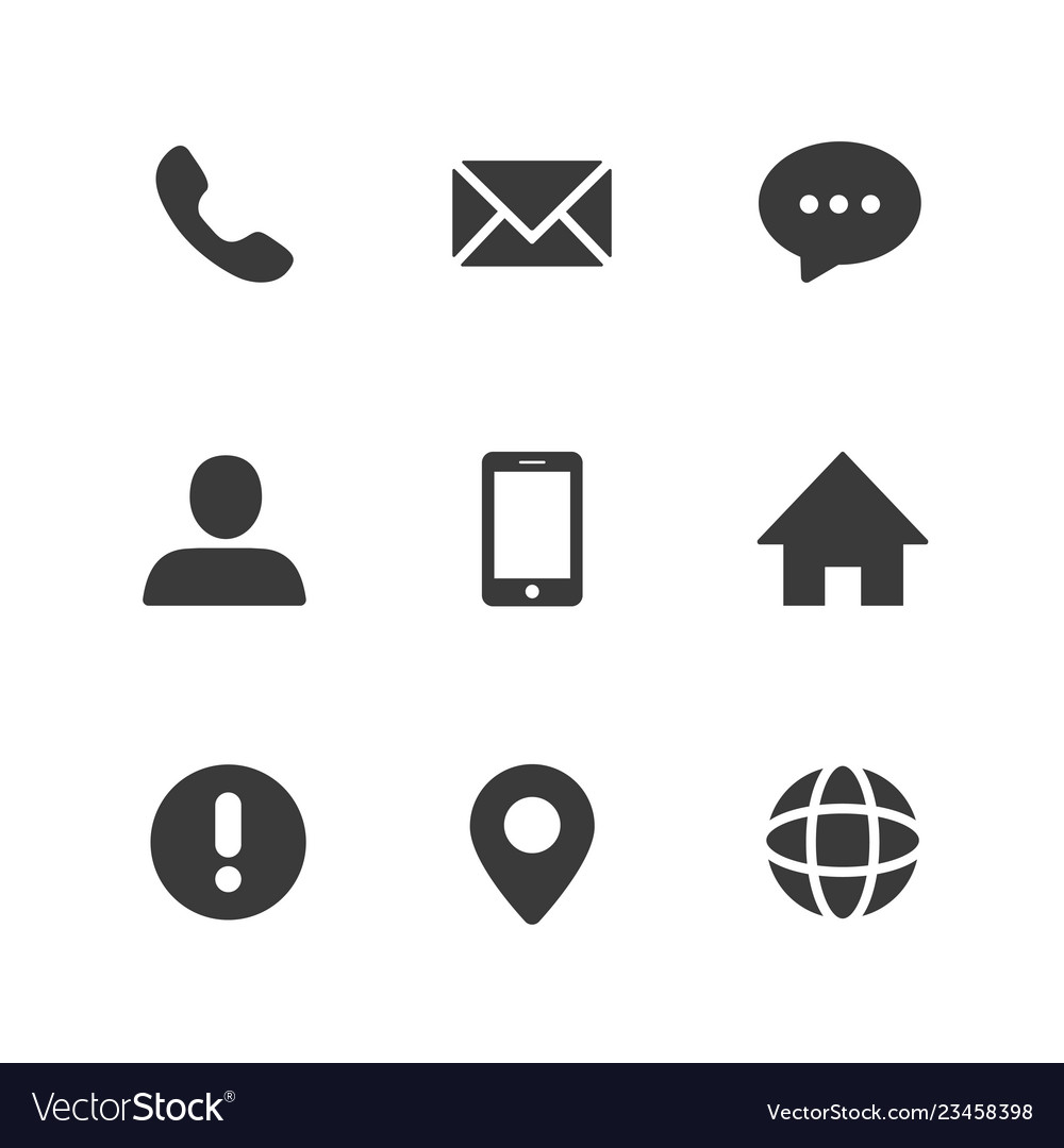 contact icon set vector