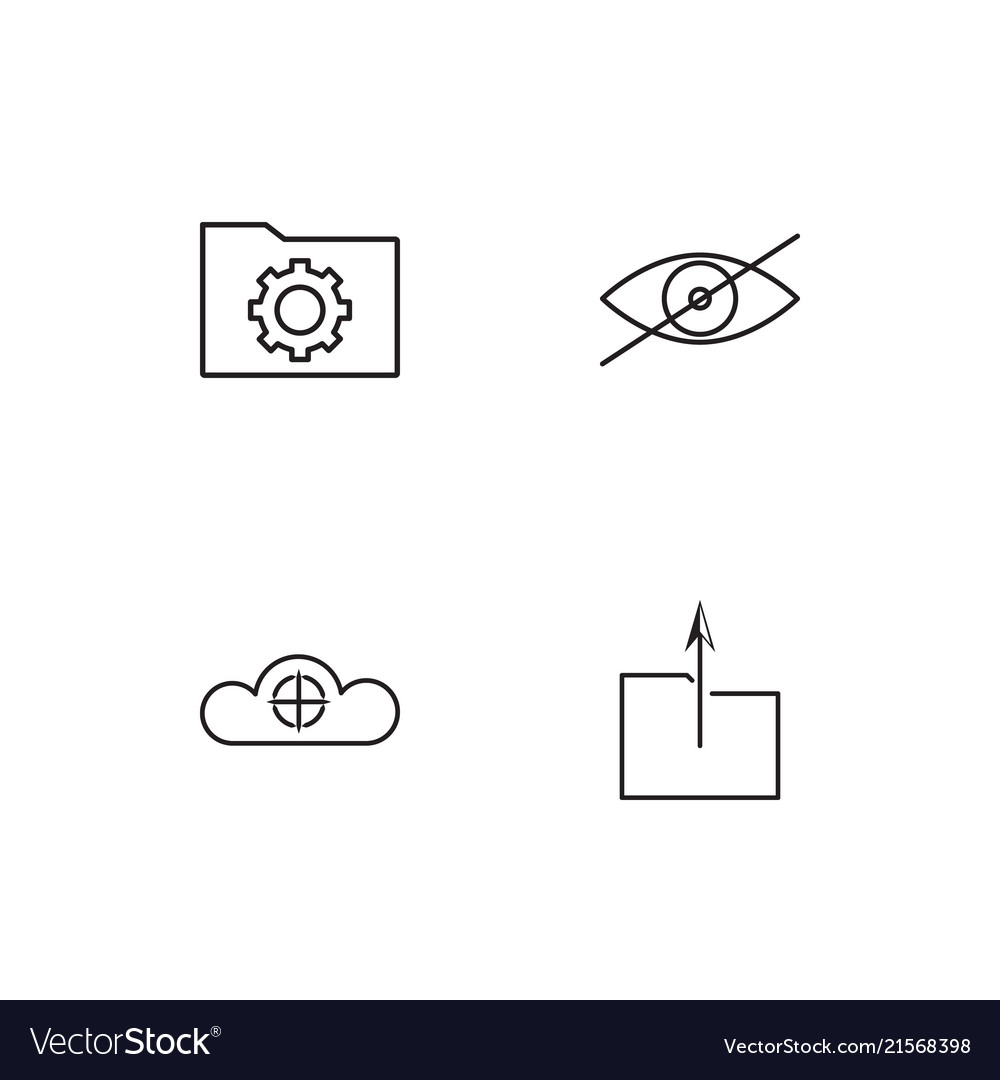Cyber security linear icons set simple outline