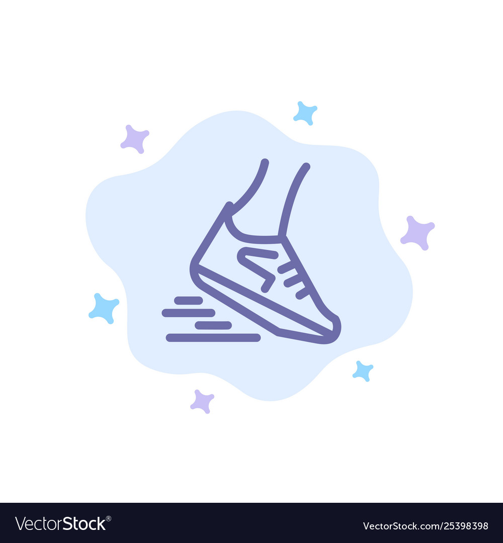 Fast leg run runner running blue icon on abstract