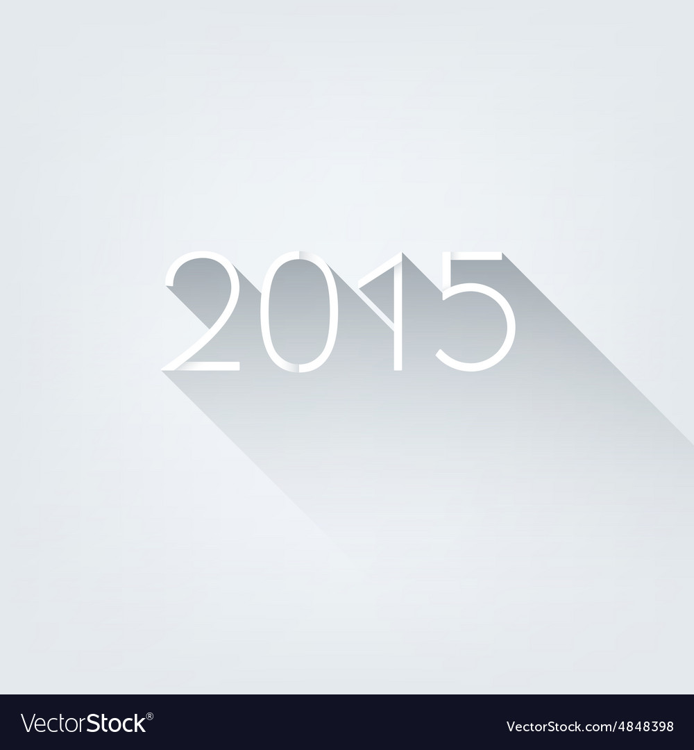 Flat style number 2015 with shadow