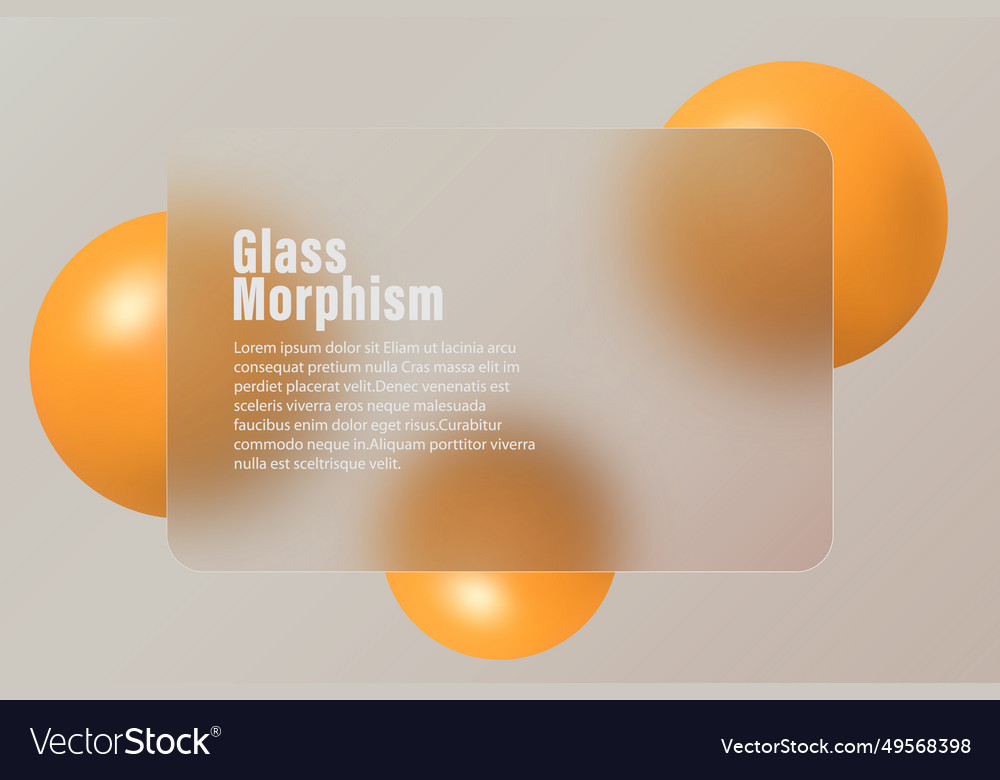 Glass morphism landing page with rectangular frame