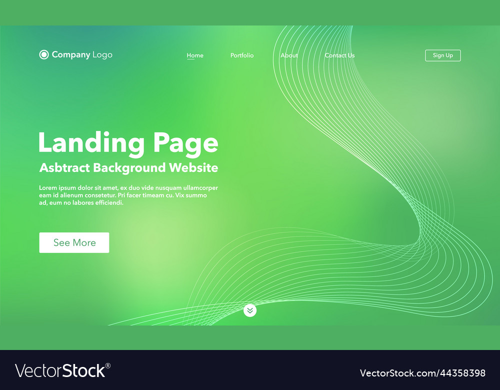 Landing page abstract background website template vector image Landing page abstract background website template