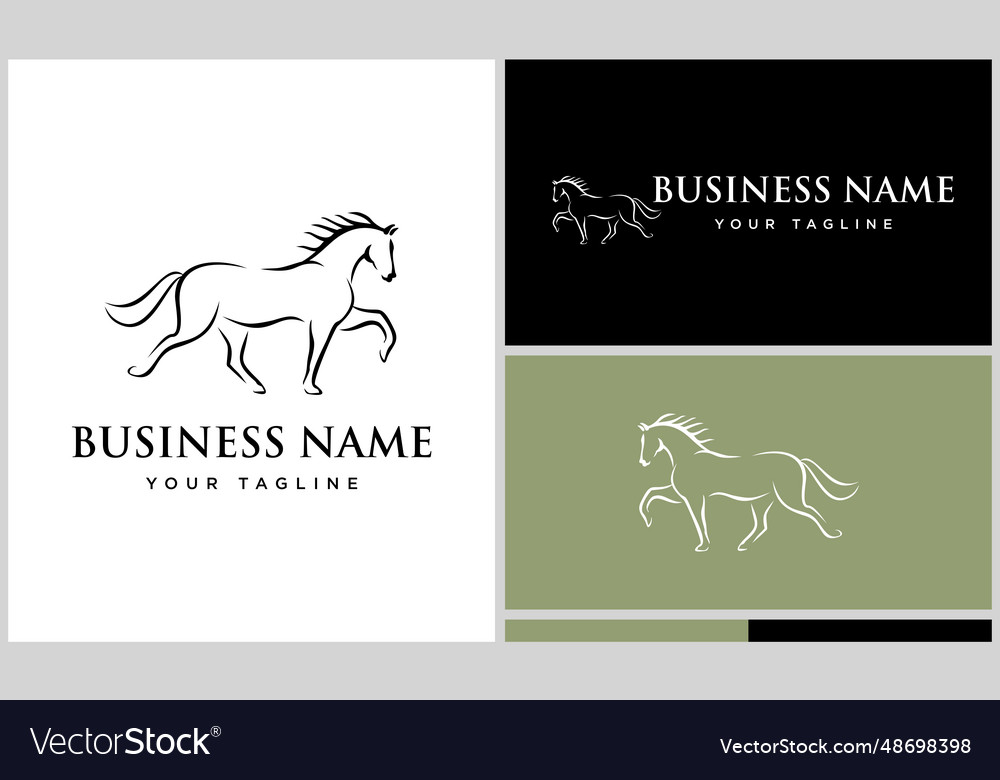 Line art horse logo template Royalty Free Vector Image