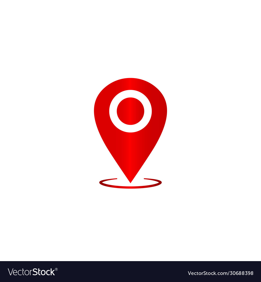 Map pointer geo pin location icon in red vector image Map pointer geo pin location icon in red