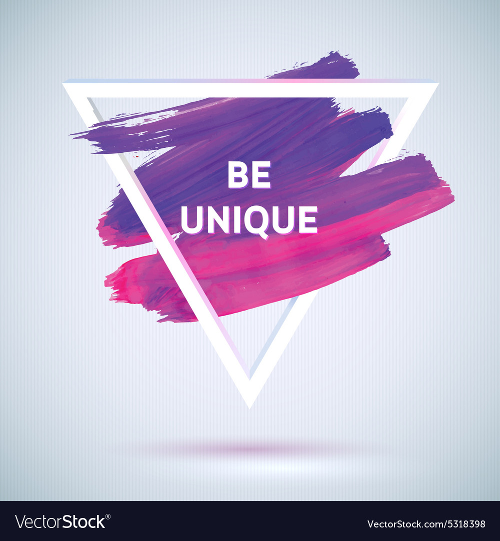 Motivation triangle watercolor stroke poster text