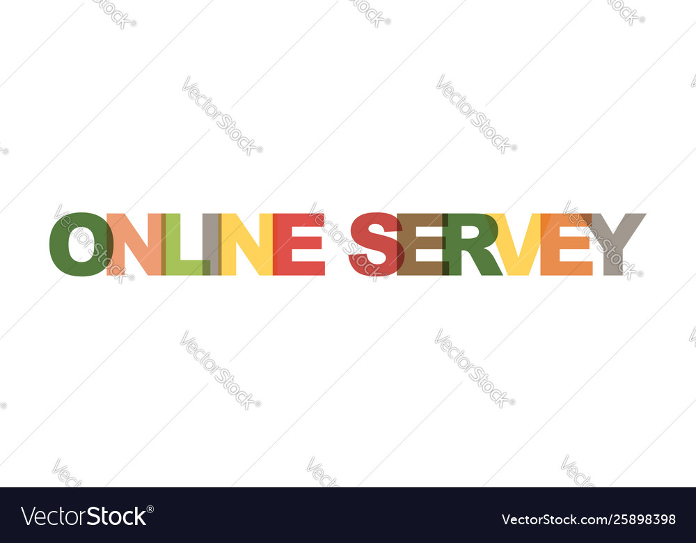 Online servey business card text modern lettering