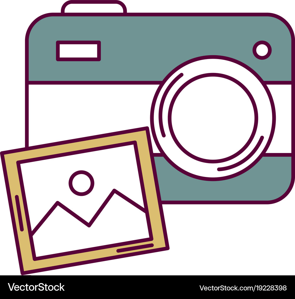 Photographic camera with picture Royalty Free Vector Image