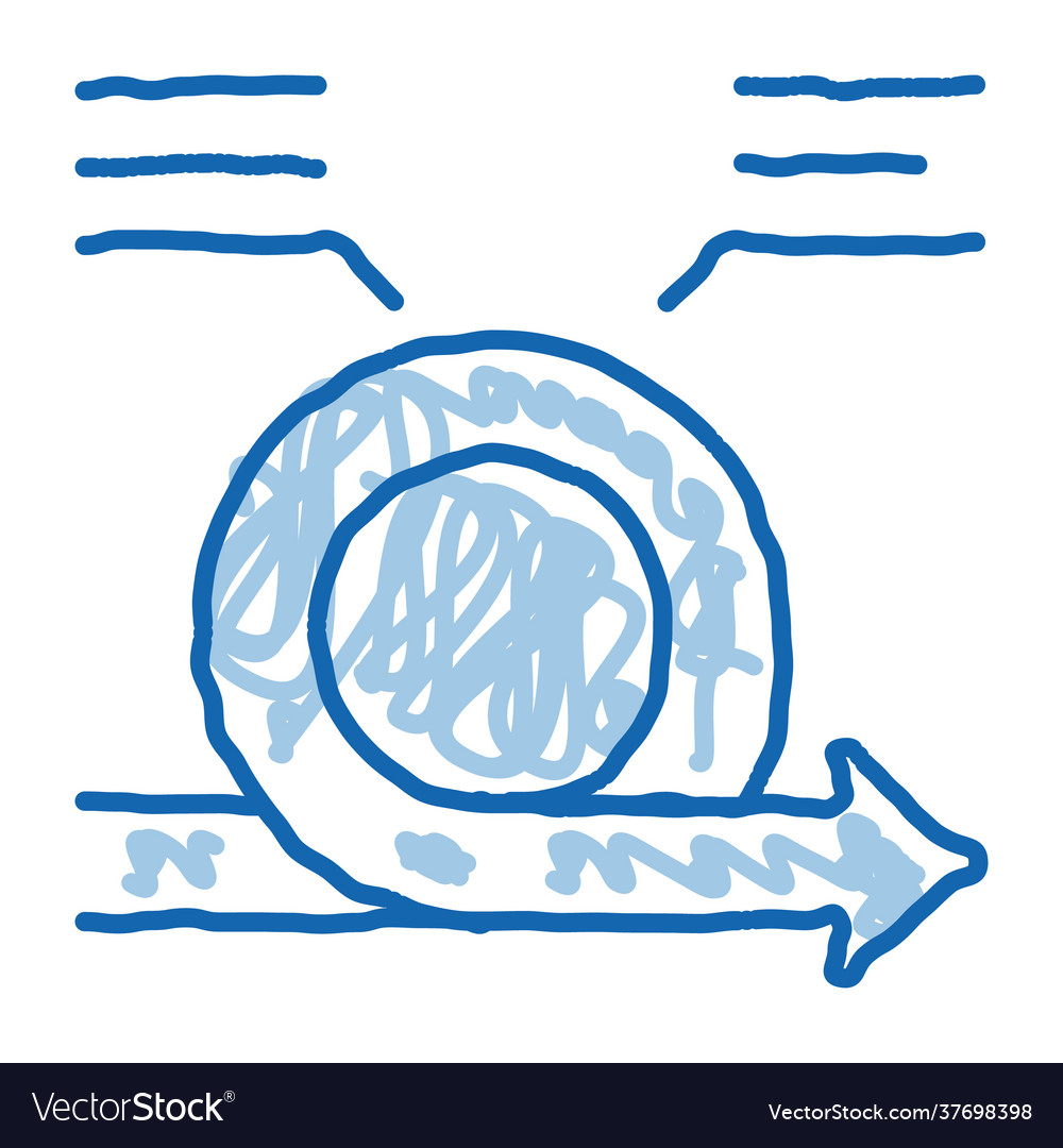 Round agile arrow mark with comments doodle icon Vector Image Round agile arrow mark with comments doodle icon