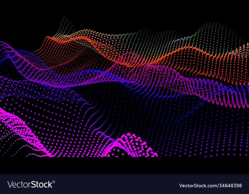 Sea waves from node hud data dots flow research