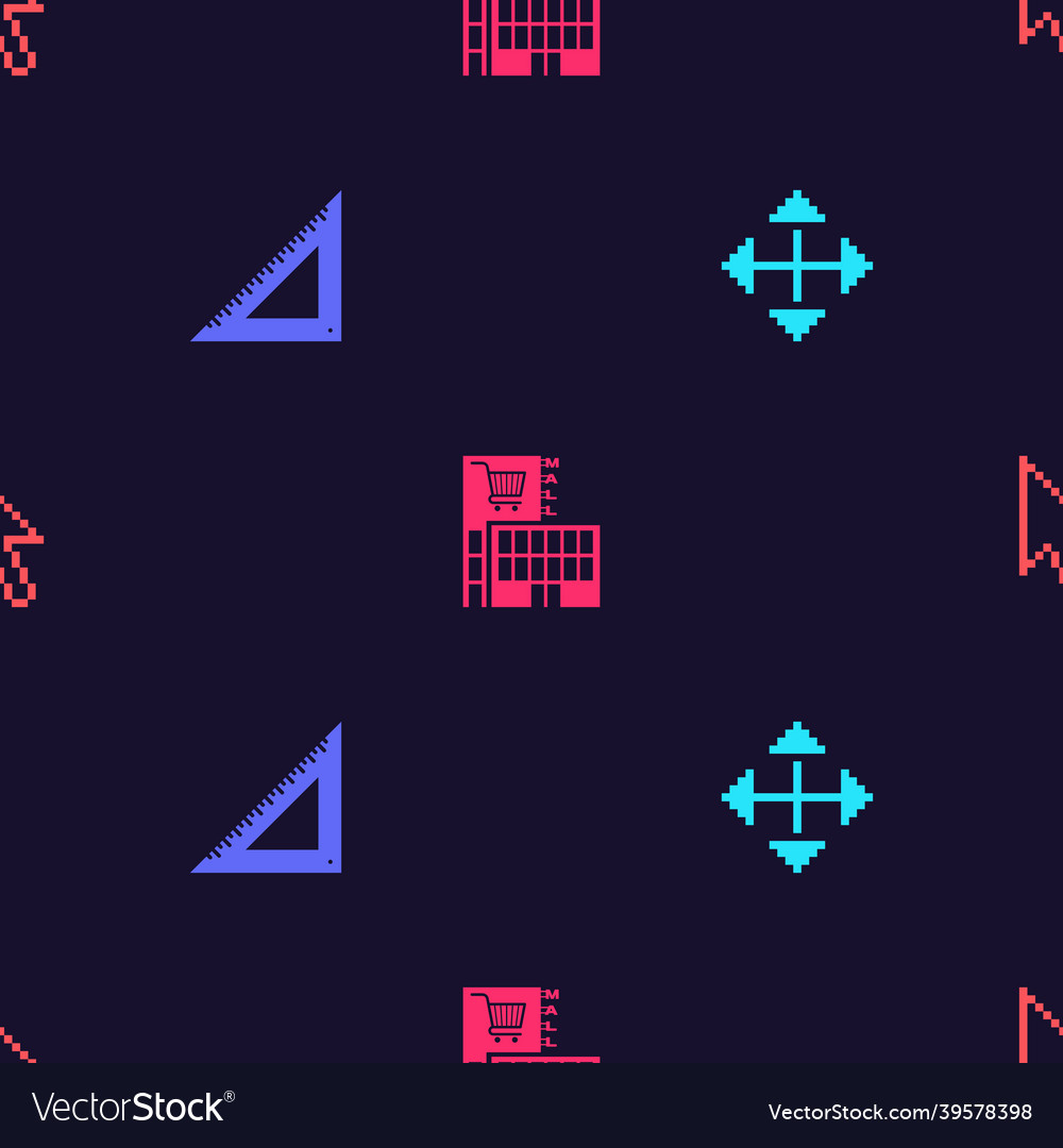 Set pixel arrows in four directions triangular vector image Set pixel arrows in four directions triangular