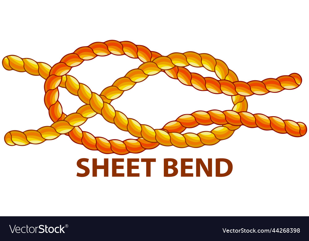 Yellow nautical rope knot interweaving of ropes Vector Image