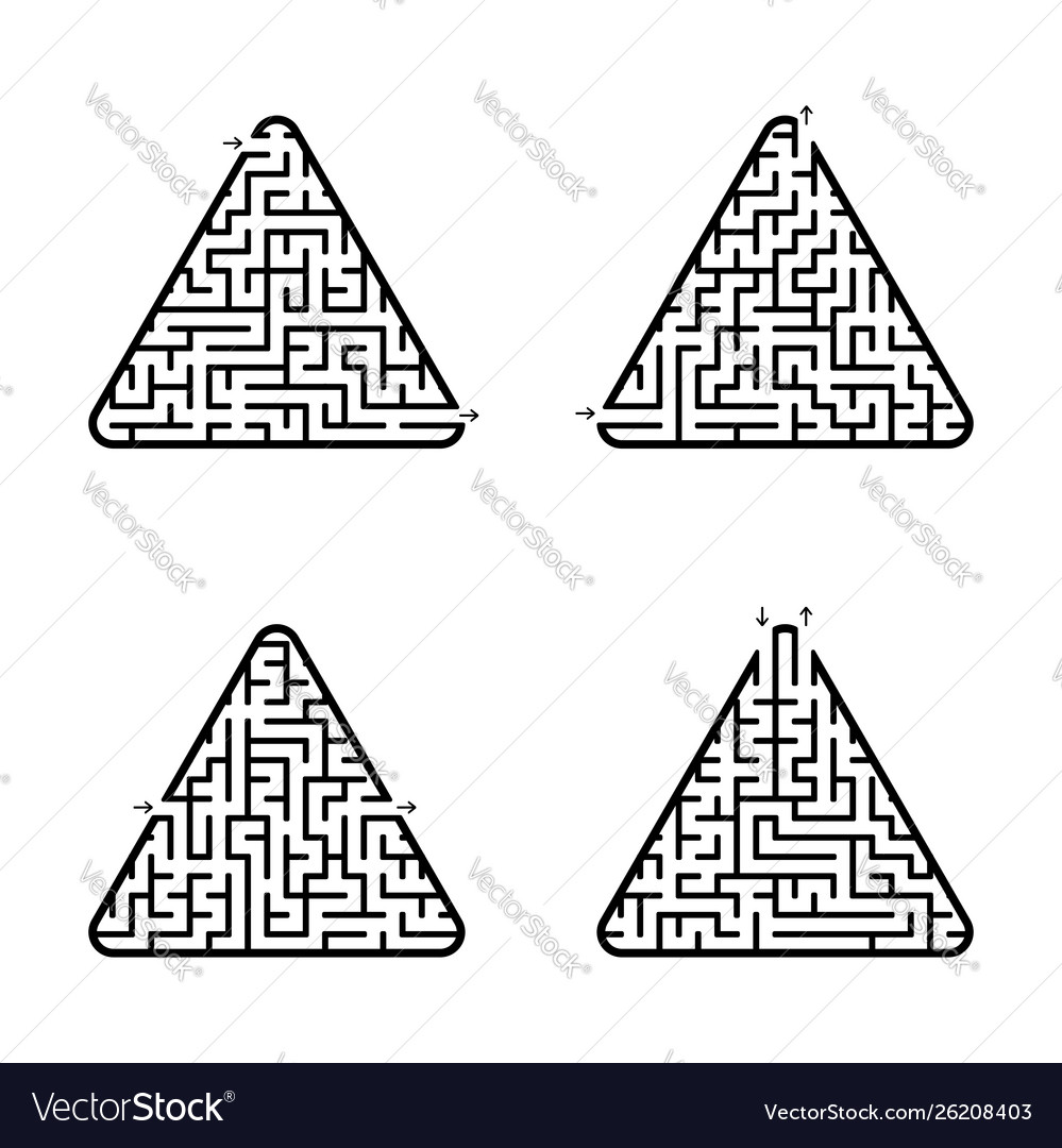 Abstract triangular labyrinth black color vector image Abstract triangular labyrinth black color
