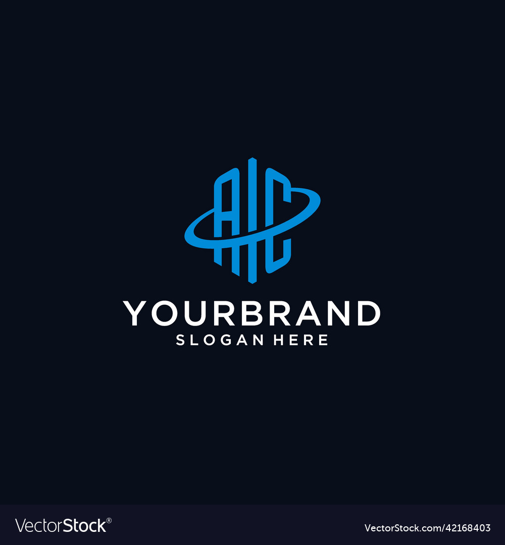 Ac Initial Monogramm Logo mit hexagonaler Form