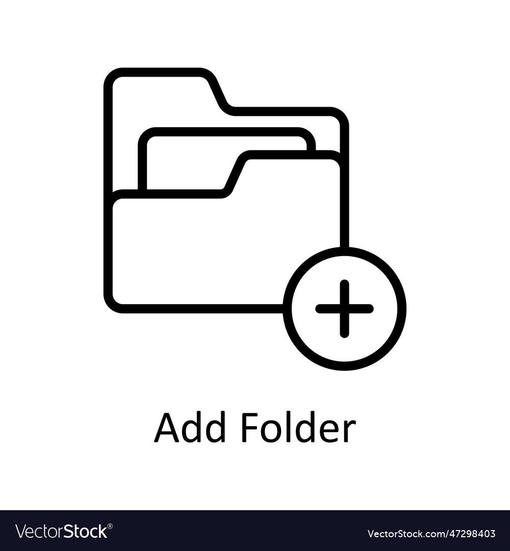 Add folder outline icon design